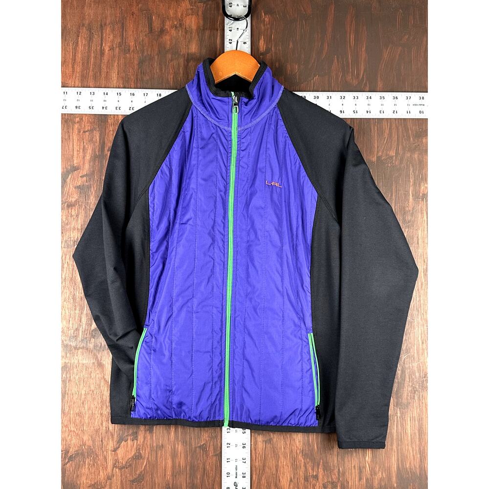 Lauren Ralph Lauren Polo Active Jacket Purple Black Womens‎ Large Activewear EUC
